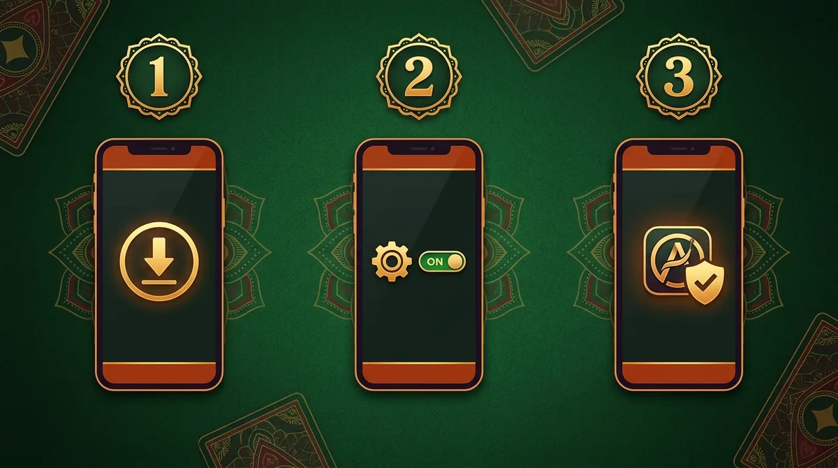Technical breakdown of secure Android APK installation steps for card games in India.
